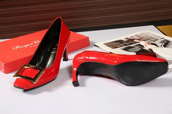 RV Shallow mouth kitten heel Shoes Women--011
